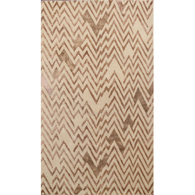 Tapis beige en laine/soie Touffeté à la main millerville