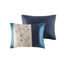 Ensemble d'édredon brodé bleu marine 7 pièces Cal King-117508986-117508987