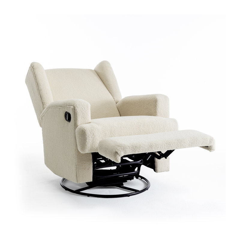 Fauteuil inclinable et oscillant rembourré classique, Crème, crème