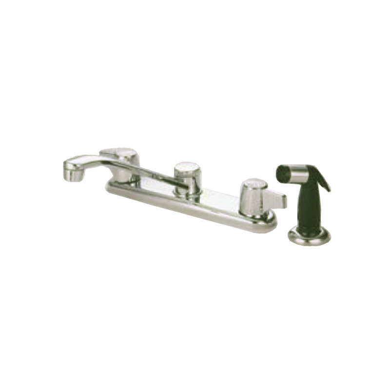 Franklin Canopy Double Handle Kitchen Faucet, With Spray, Chrome