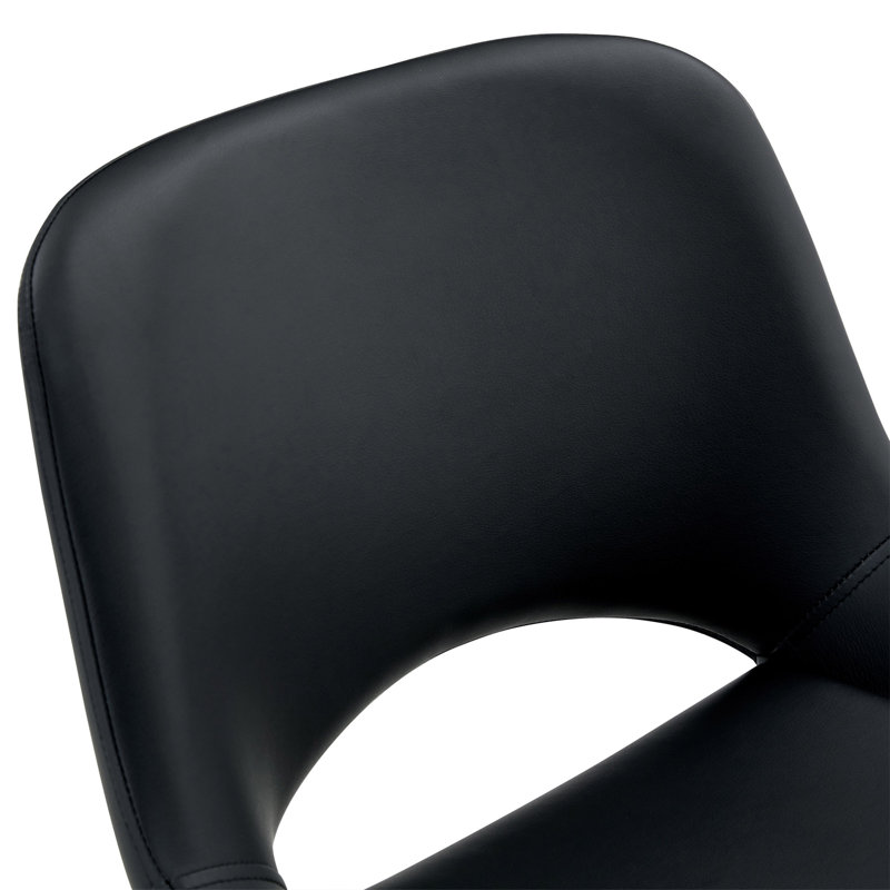 Ensemble de 2 tabourets de bar réglables Modern Modern, matériau en polyuréthane noir, avec repose-pieds, peut supporter jusqu'à 250 lb, convient aux bars à la maison et aux îlots de cuisine.