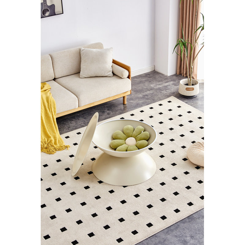 Coffee Round Tables With STORGE MOVABLE TABLE TOP MULTIFUNCTIONAL END SIDE TABLE, 15.82'' H x 27.62'' L x 27.62'' W, White