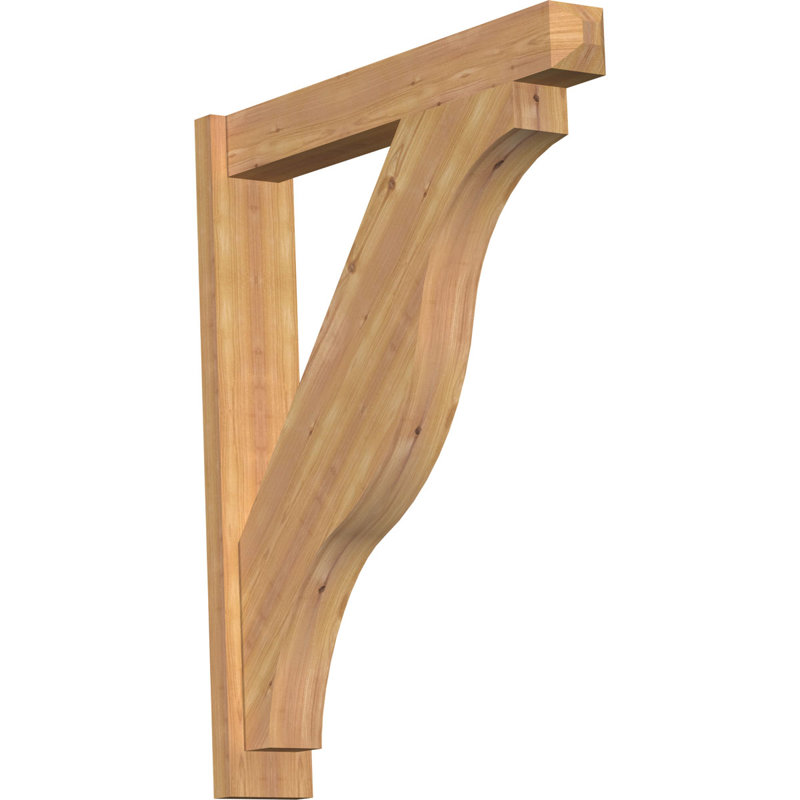 Persienne en bois rustique Funston Craftsman, P 16 po x H 24 po, Sapin Douglas de 7 1/2 po (lisse)