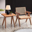Chaise d'appoint moderne et naturelle avec support stable pour différentes pièces et espaces de détente en bois