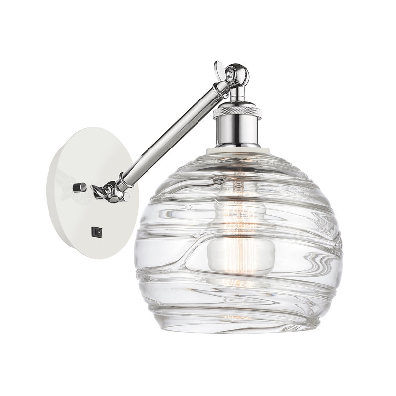 Applique murale 1 lumière 8 po Shauna Deco Swirl, Ampoule non incluse, Cuivre antique