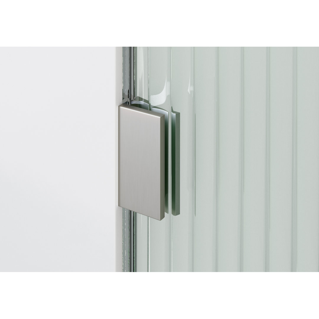 Aurora 36 in. x 78 in. Fully Frameless Fluted Radius Single Fixed Shower Panel Glass Warehouse 