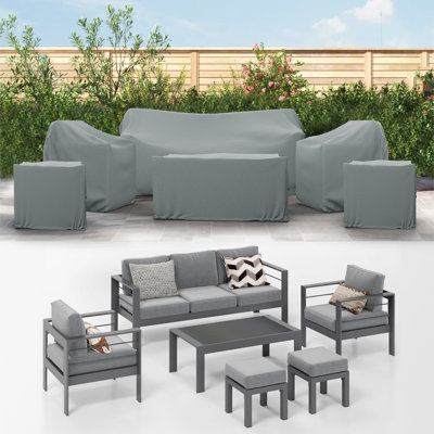 Ketterer Patio Furniture Cover For 7 Seater Aluminum Sofa Set, Water Resistant UV & Weather Resistant Cover For 5 Pieces Outdoor Conversation Set