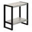 Table d'appoint, côté, bout, table de chevet, lampe, salon, chambre à coucher, stratifié gris, métal noir, industriel-1470615013