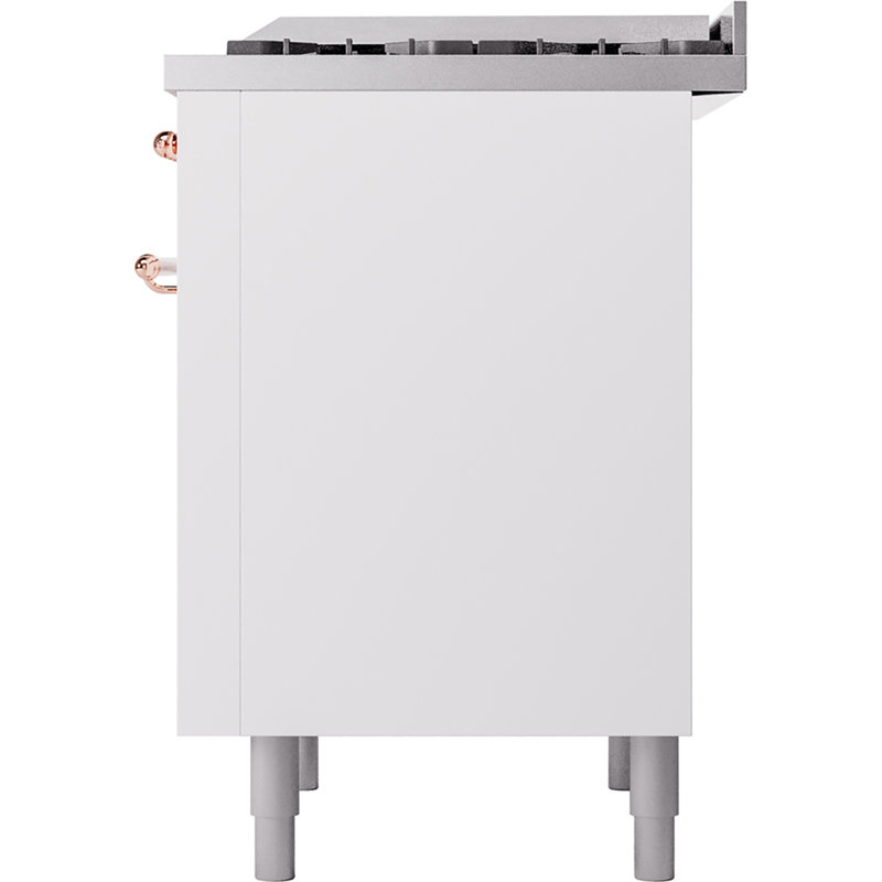 ILVE Nostalgie II 36 Dual Fuel Range, knobs, White/Brass, Natural Gas