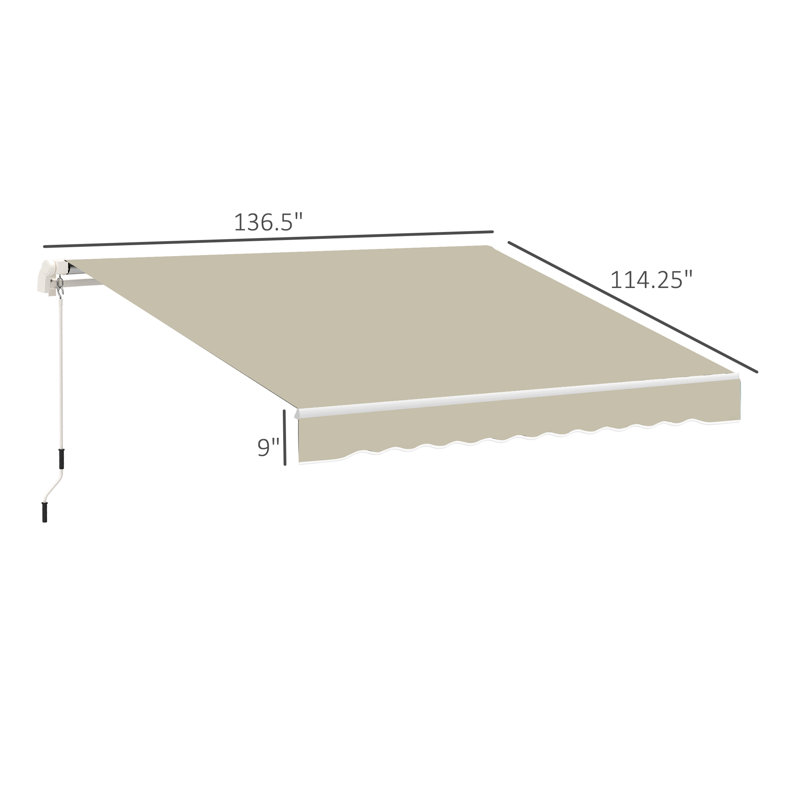 Tissu de remplacement pour auvent rétractable, Crème, crème