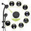 Pomme de douche à effet de pluie de 4,7 po et système de douche à 8 mains, tuyau en acier inoxydable, support réglable, barre coulissante à angle, pomme de douche multifonctionnelle, douche,-115806978