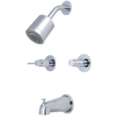 Robinet de baignoire et douche à double poignée Kingston Brass NuvoFusion