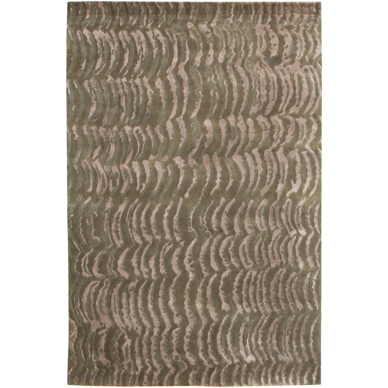 Tapis mousse noué à la main Dixon, Rectangle de 4 pi x 6 pi