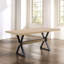 Table de salle à manger à pieds en X (frêne clair)