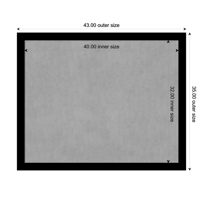 Tableau magnétique basique noir Basic, H 35 po x l 43 po