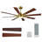 60'' 8-Blade Modern Farmhouse Large Room LED Windmill Ceiling Fan with Light and Remote-511790333