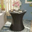 Table de bout 19 po (sans plateau en verre), table de bout, brun