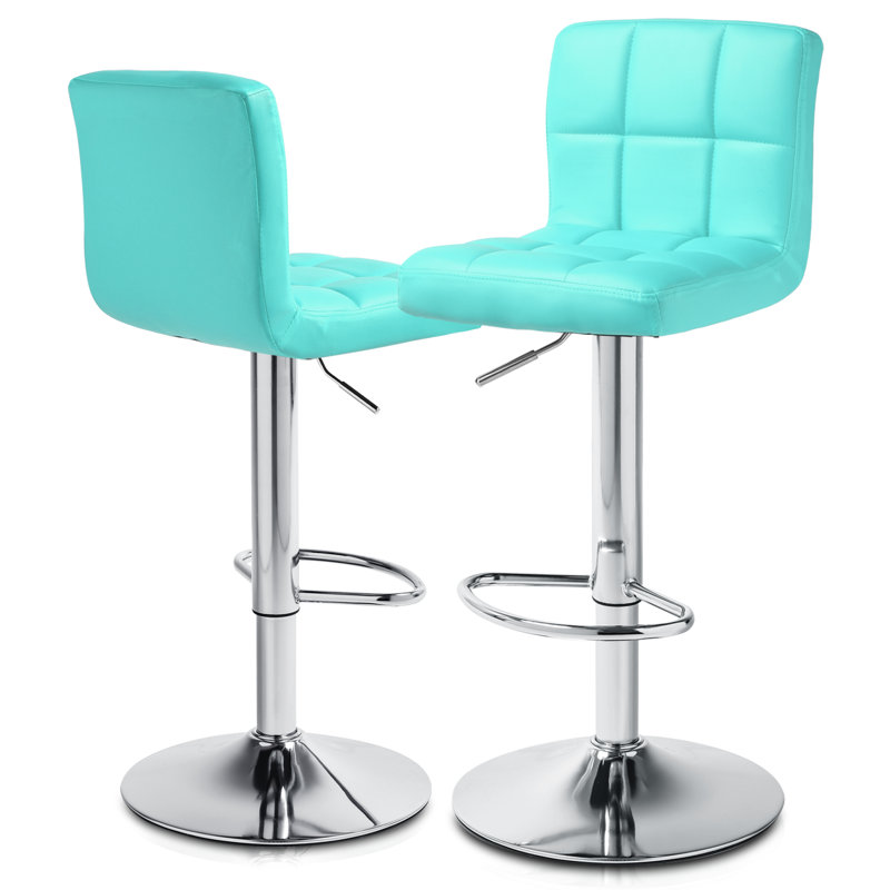 Tabourets de bar pivotants en similicuir, tabourets de bar réglables à hauteur de comptoir avec dossier et repose-pieds, 2