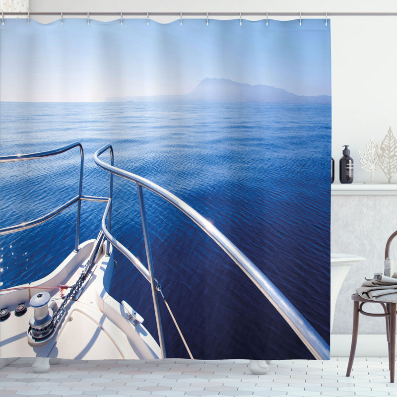 Shower Curtain with Hooks Included, 69" H x 105" W
