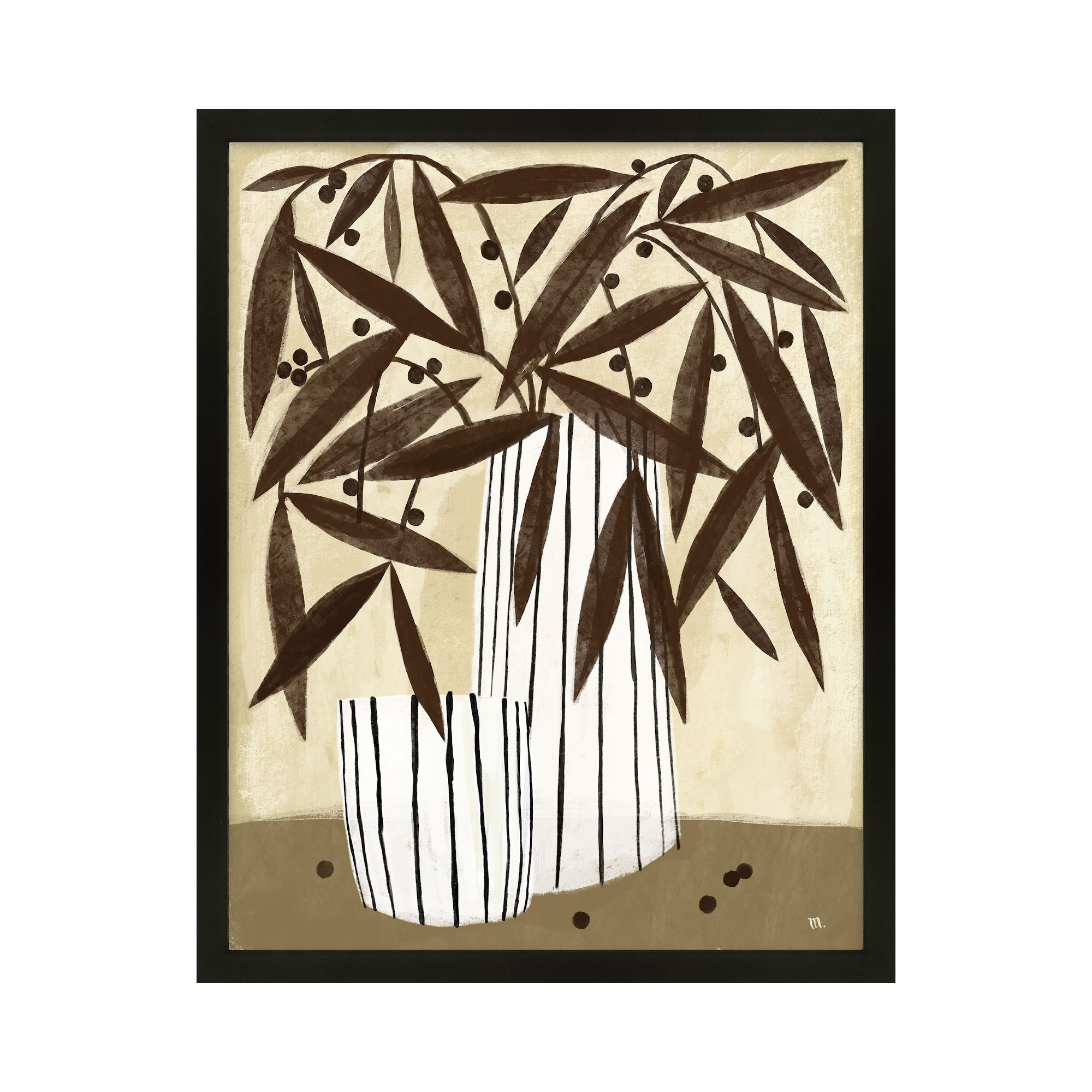 Dry Flowers by StudioM, Black, 30" H x 24" W x 1.25" D