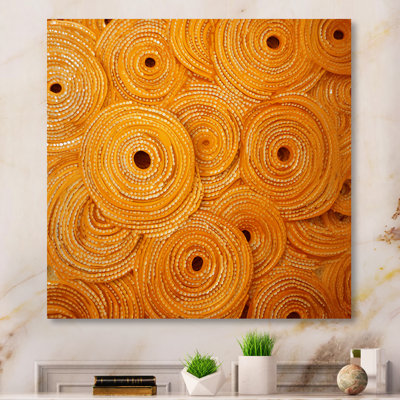Abstract  Orange Swirl Collages V - Abstract Collages Metal Wall Art