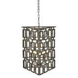 Trangle 3 - Light Unique Geometric Chandelier with Wrought Iron Accents