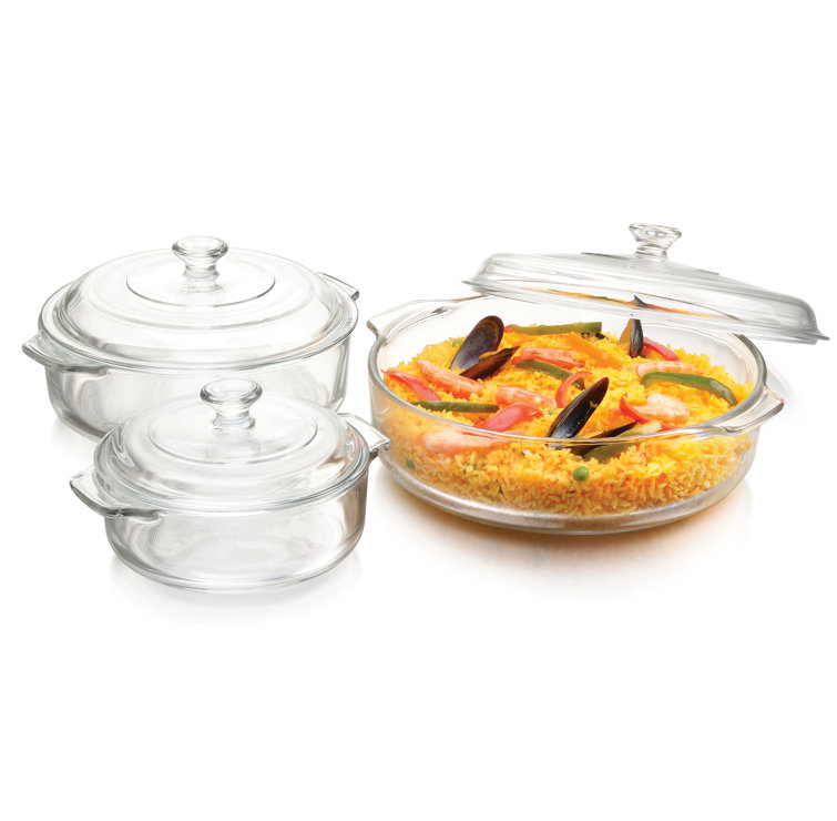 Libbey Baker's Basics 2-Piece Glass Casserole Baking Dish Set with Plastic Lids