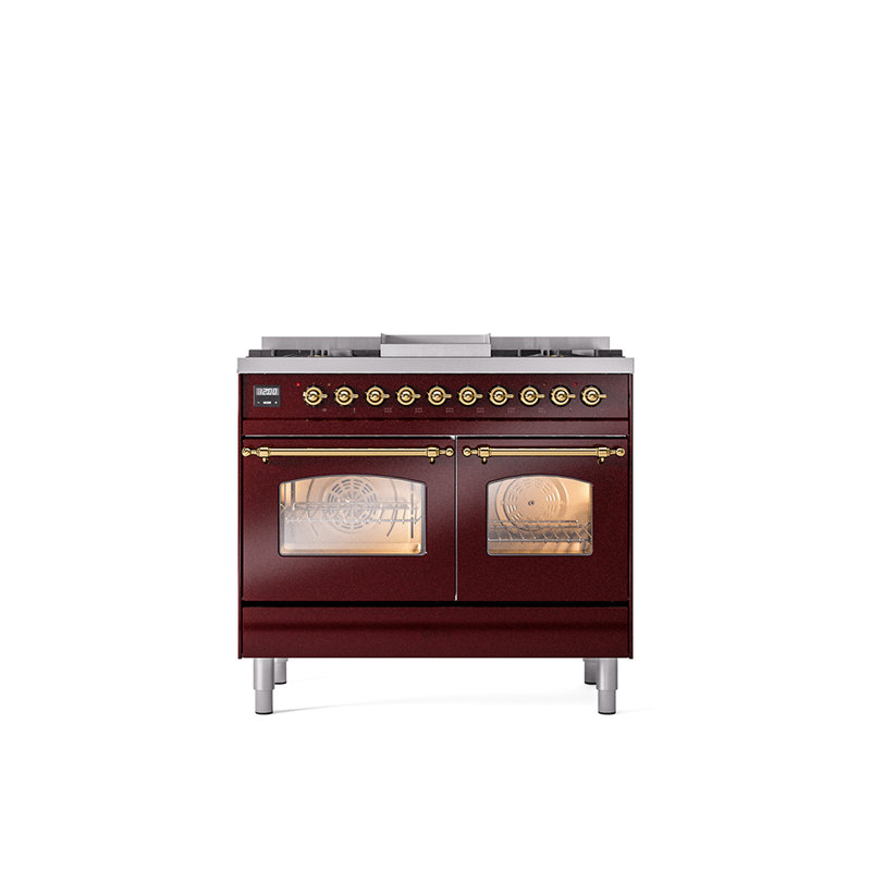 ILVE Nostalgie II 40 in Dual Fuel Range, Natural Gas, Graphite Matte/Copper