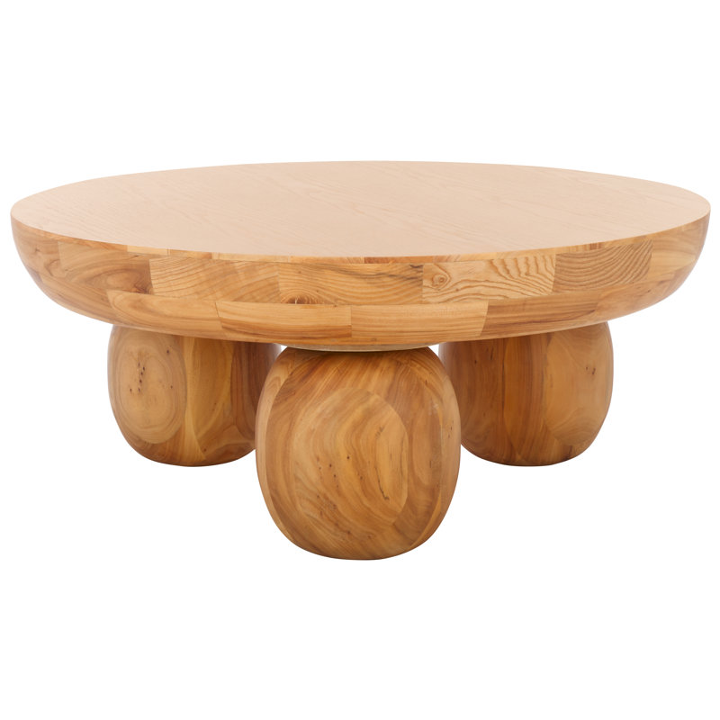 Hayliette Solid Wood Coffee Table, Beige