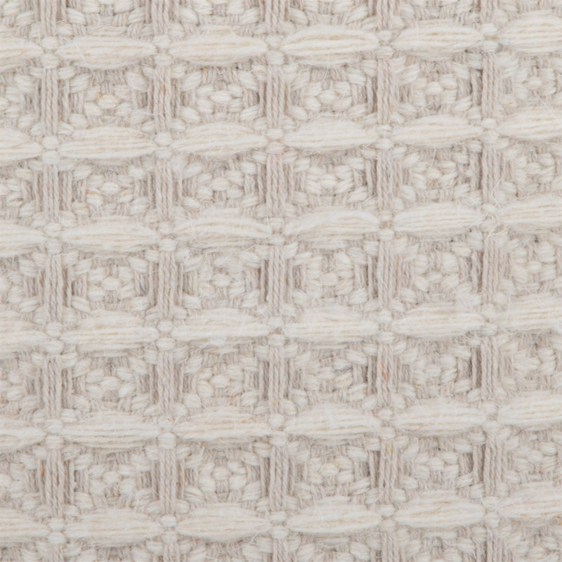 Repose-pieds de rangement 18 po en laine ivoire avec texture tissée 3D
