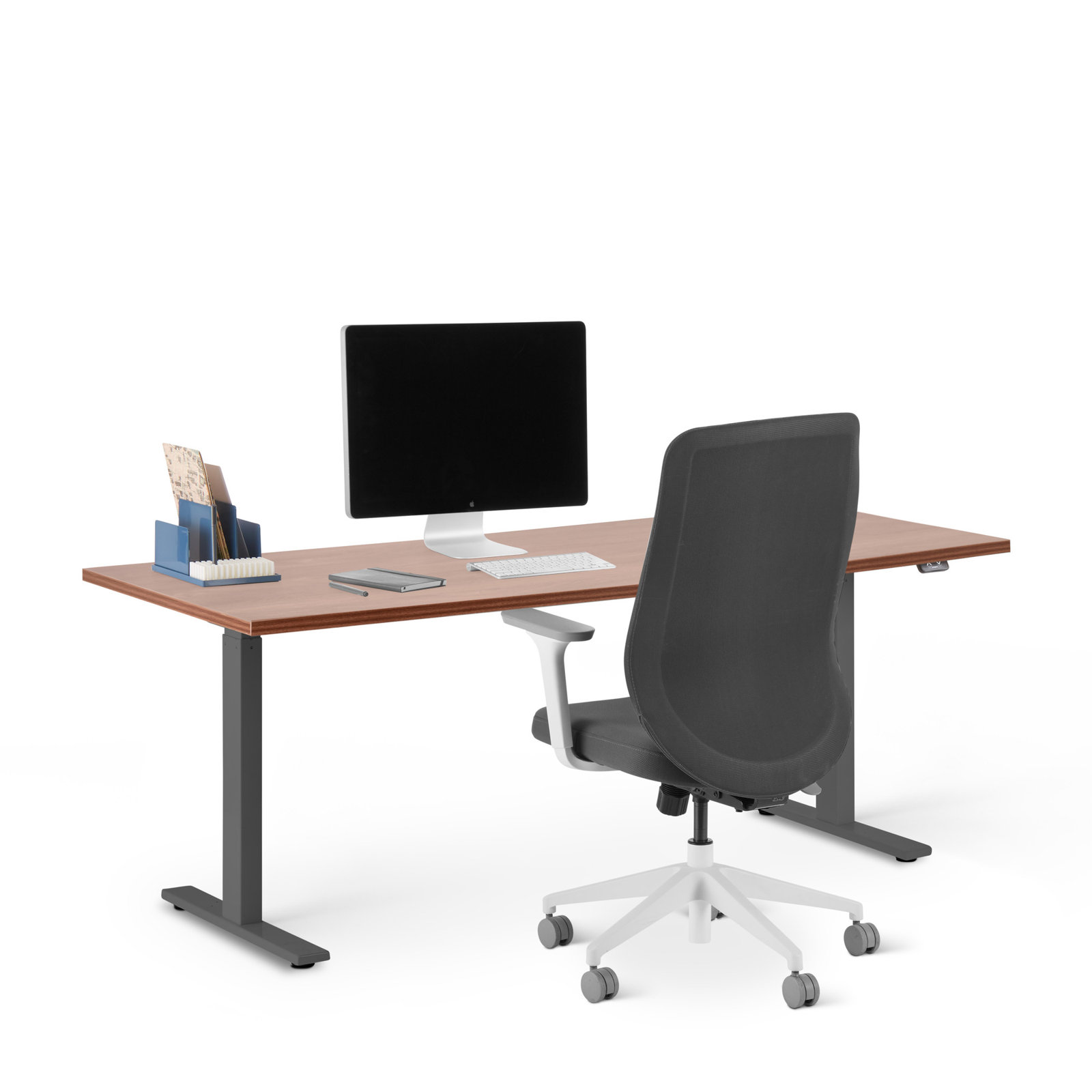 Series L 2S Adj Ht Sgl Desk, White, 48" H x 27" W x 57" D