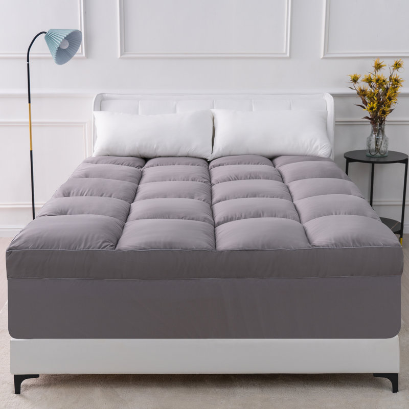 Surmatelas en duvet synthétique 4 po, Très grand, Gris