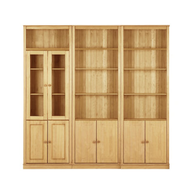 Delbis Solid Wooden Library Bookcase H:223 W:222cm