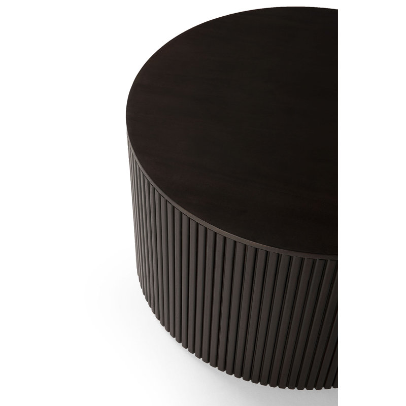 Mahogany Roller Max Dark Brown Round Side Table - Varnished,  Dark Brown