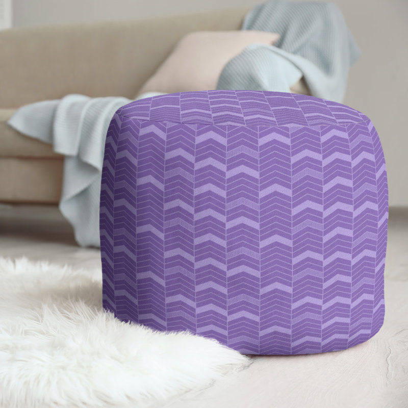 repose-pieds à chevrons en deux couleurs, Mauve foncé