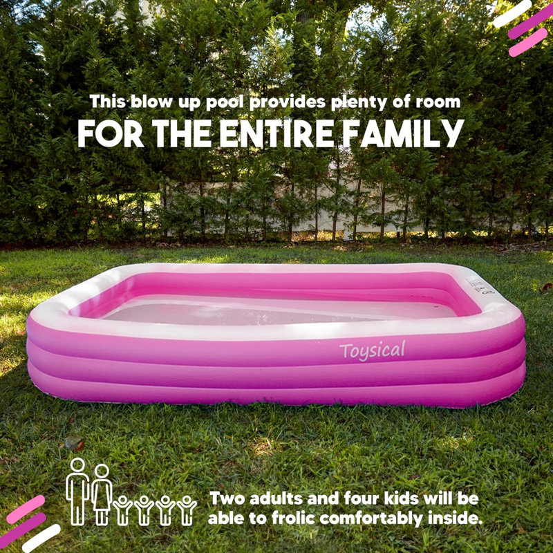 Piscine gonflable pour enfants et adultes - 118 x 72 x 22 - Plus durable que les autres piscines gonflables pour adultes - Comprend des patches