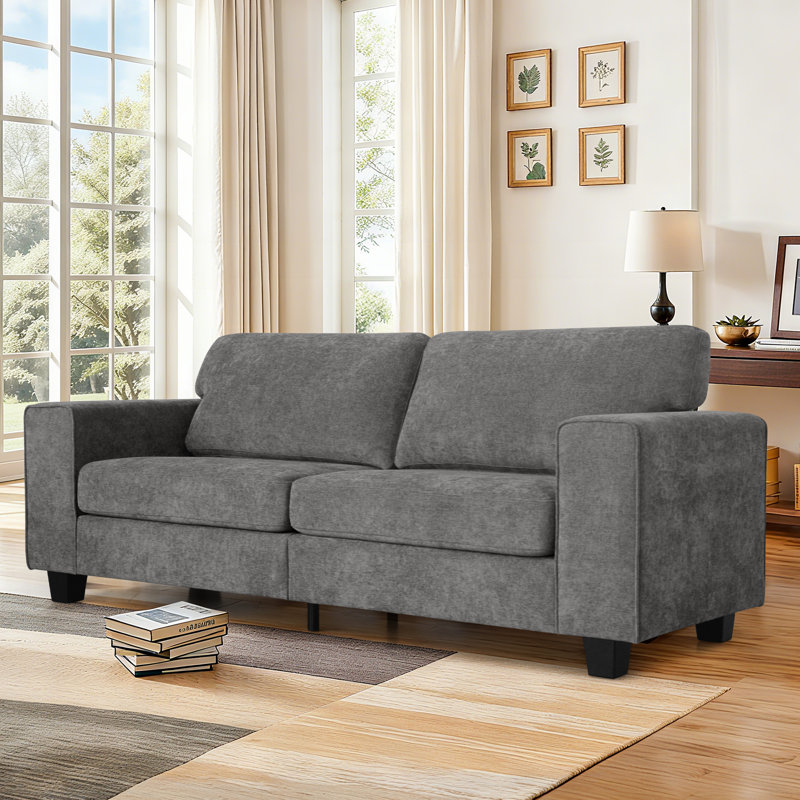 Lesley Upholstered Sofa, Rust, Gray