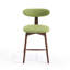 Tabouret de bar pivotant rembourré en mélange de coton avec dossier incurvé-1192748748