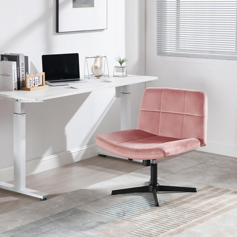 Noren Velvet Task Chair, Pink