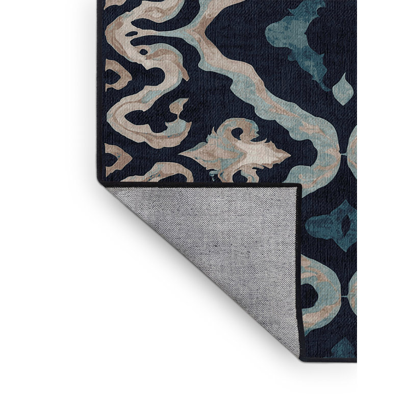 Tapis gris lavable à la machine, Rectangle 7 pi x 9 pi