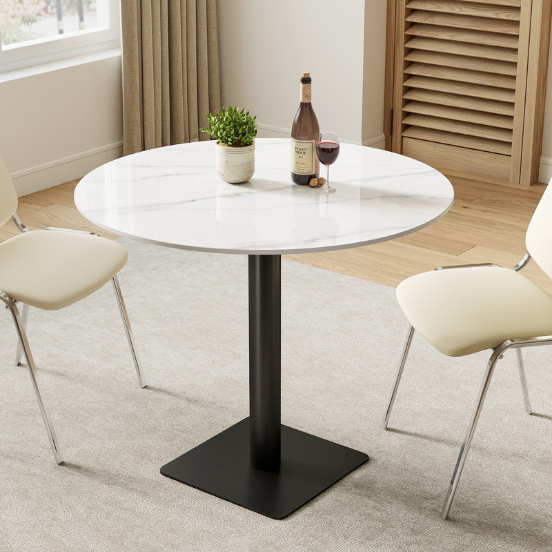 Round Sintered Stone Pedestal Dining Table