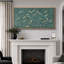 «Serene Sky Cranes In Flight On Teal», reproduction d'art sur toile encadrée-111375402-98042048