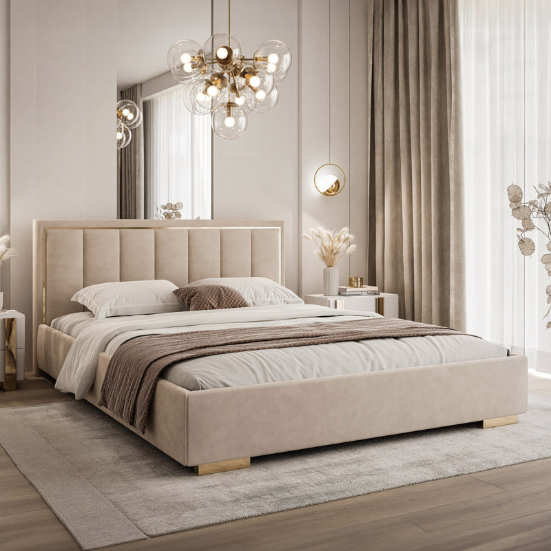 Upholstered Bed, Kingsize (5'), Sand Beige