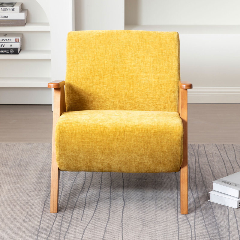 Upholstered Armchair, Yellow 
