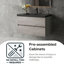 Meuble-lavabo flottant simple 36 po avec lavabo à surface solide Dhruven