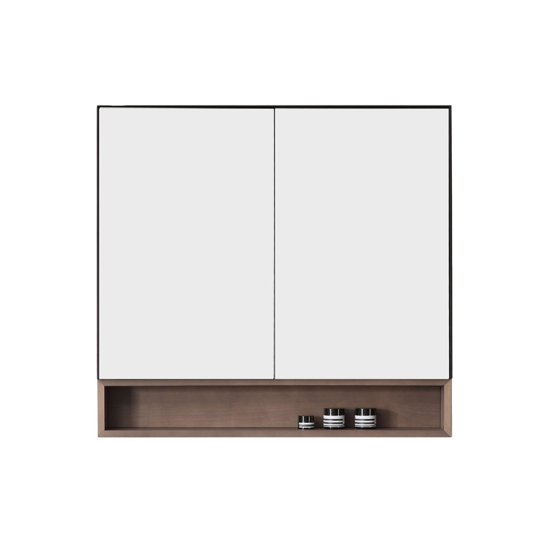 Bergen 36" Medicine Cabinet, Matte Black/Chestnut Oak