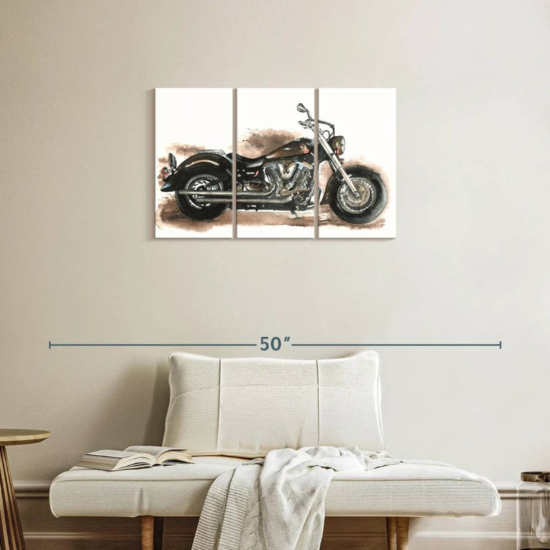 Mehar Custom Chopper Motorcycle, 20" H x 33" W