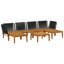  Garden Lounge Set Solid Acacia Wood & Rope Sofa Outdoor Furniture Patio