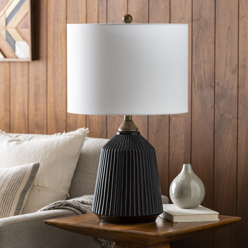 Teasley Ceramic Table Lamp, Black