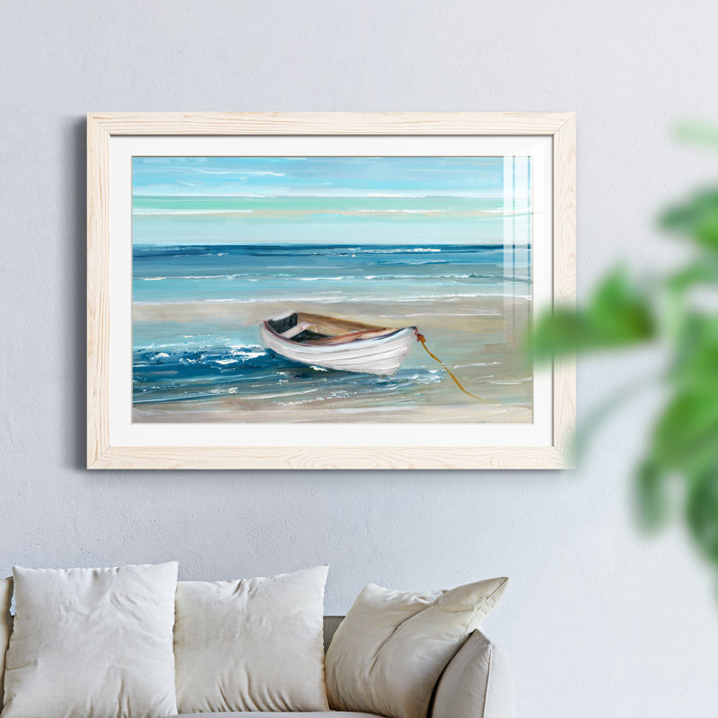 Shore Houbling - Peinture encadrée, Cadre blanc, H 37,5 po x l 27,5 po x P 1,5 po